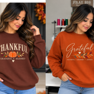 Thanksgiving Embroidered Sweatshirt